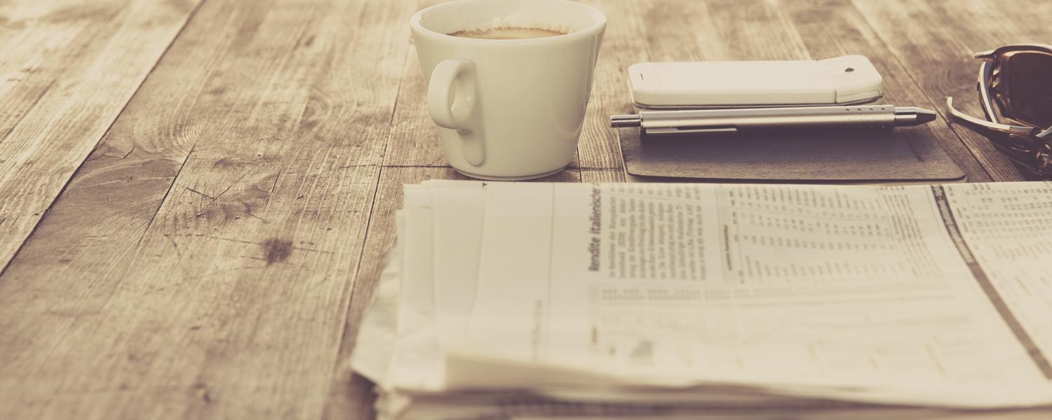 Newspaper and coffee 