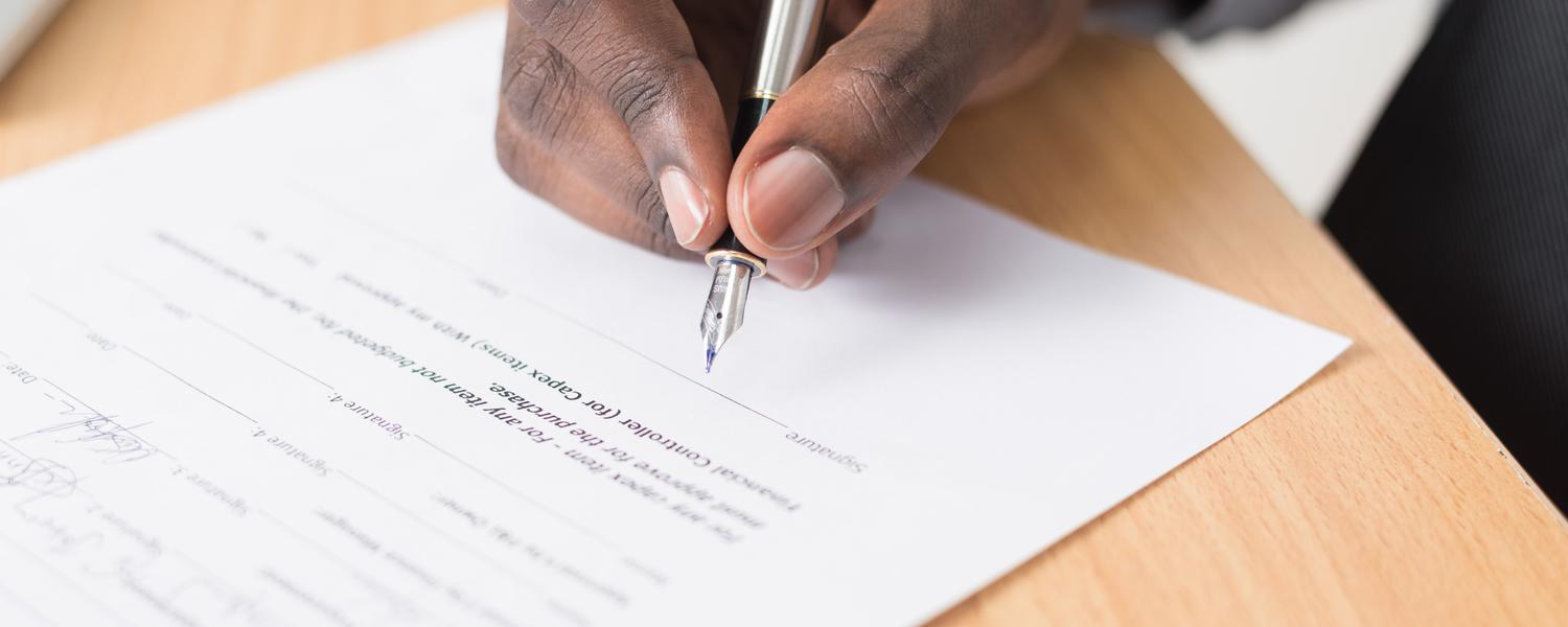 Signing a contract