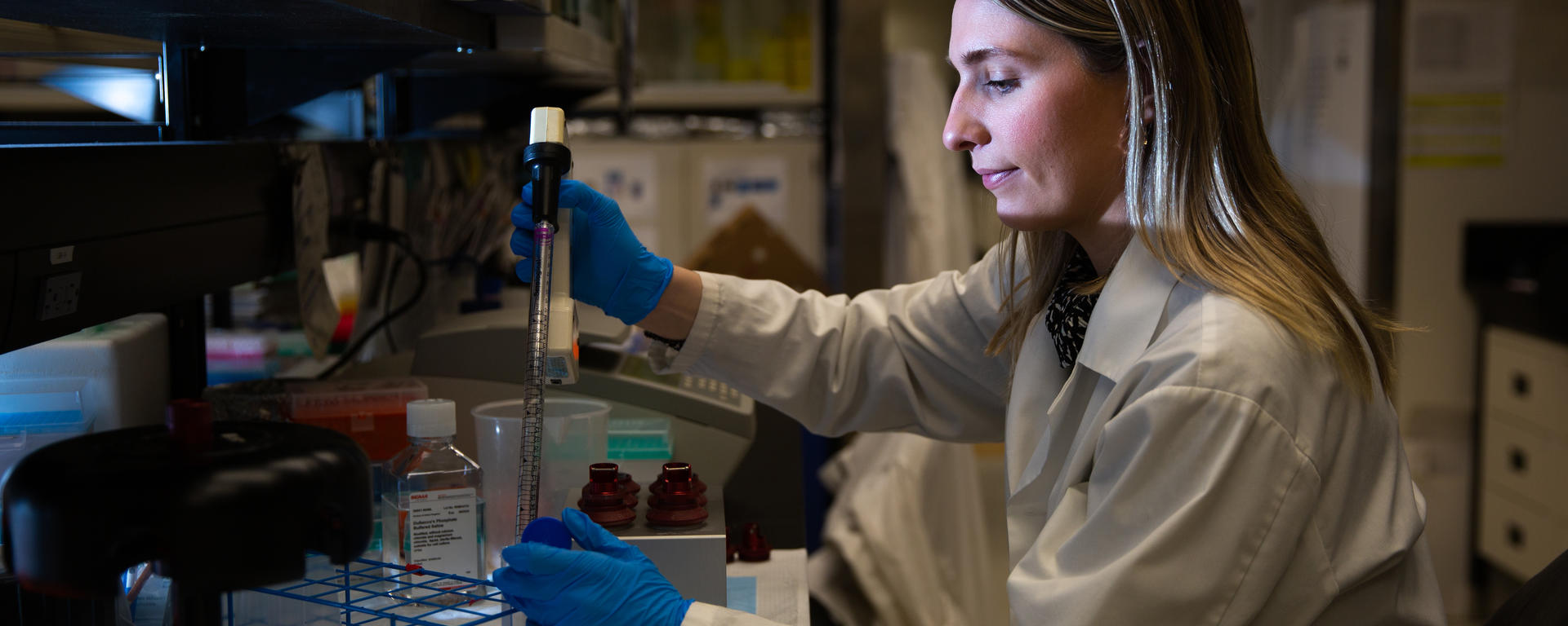 Person at lab bench