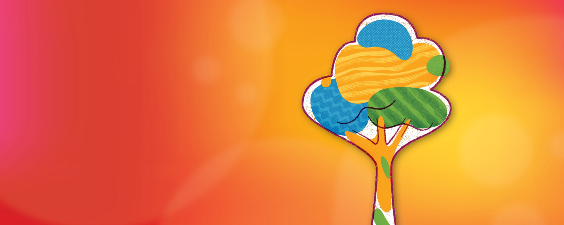 United Way tree icon on bright background