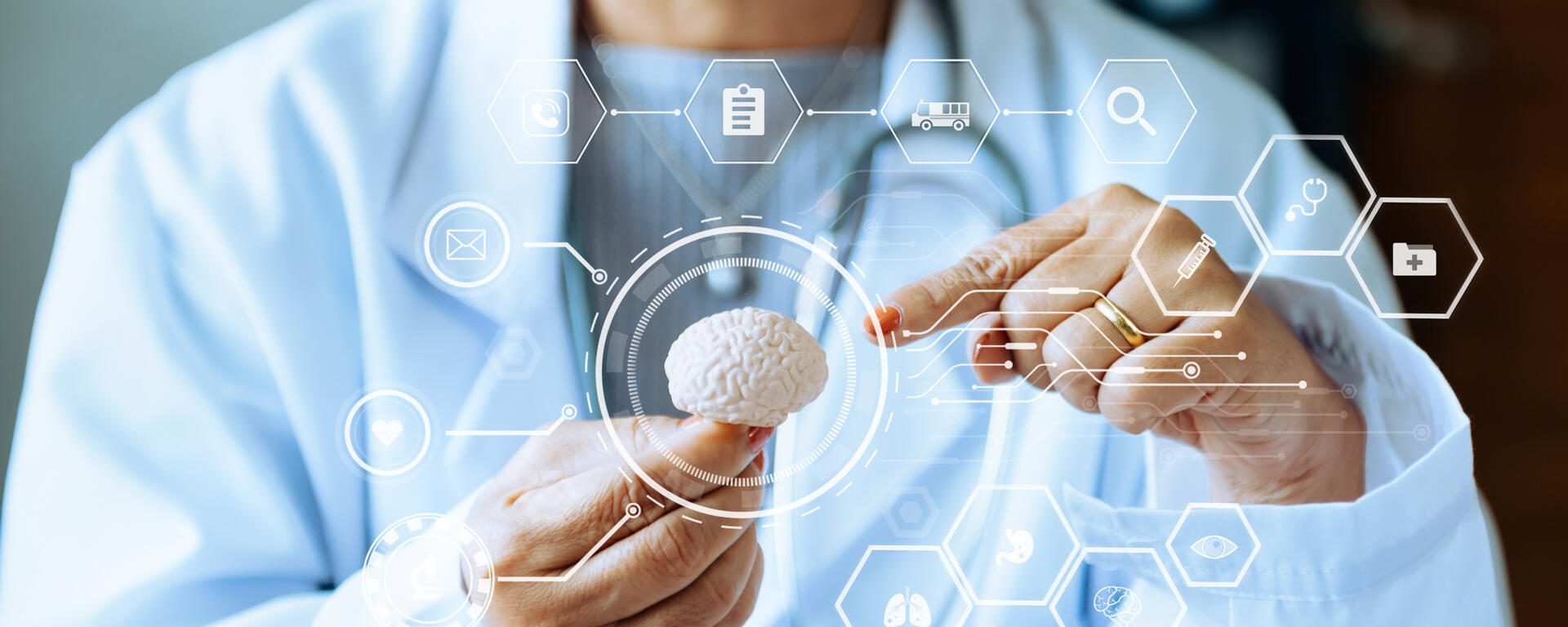 Woman in sciences lab coat 