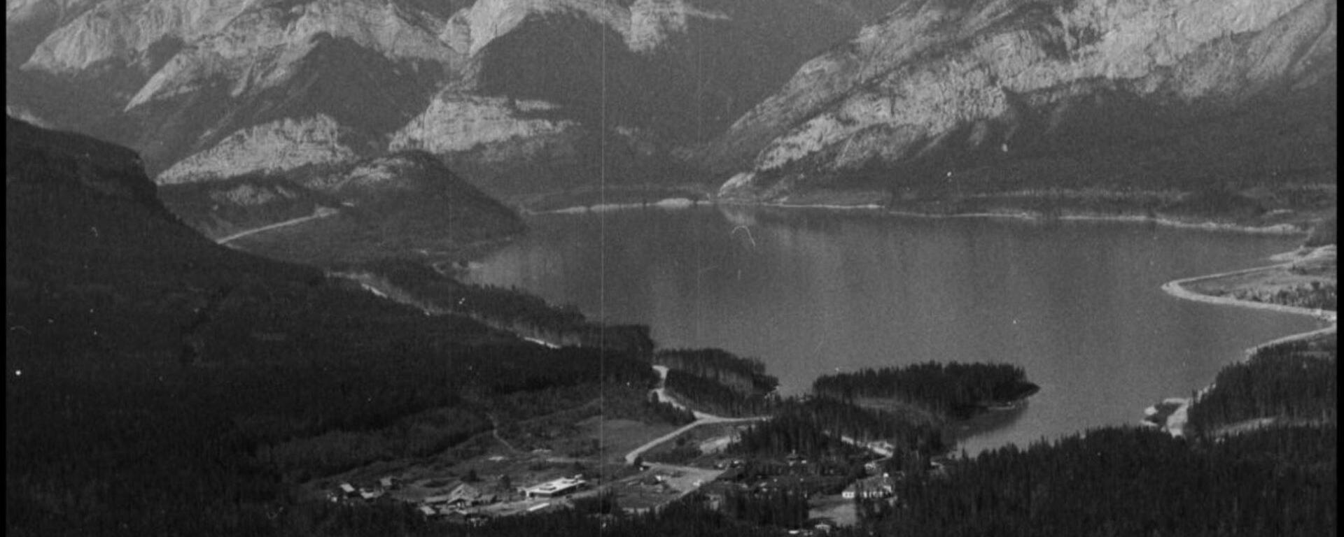 Aerial view of the Kananskis Field Station at Barrier Lake