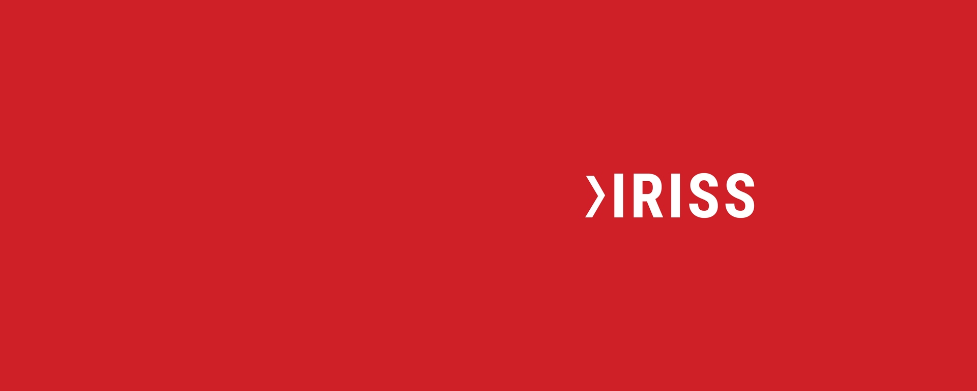 IRISS logo on red background