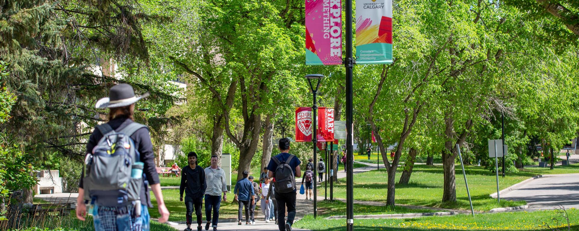 People walking UCalgary campus 