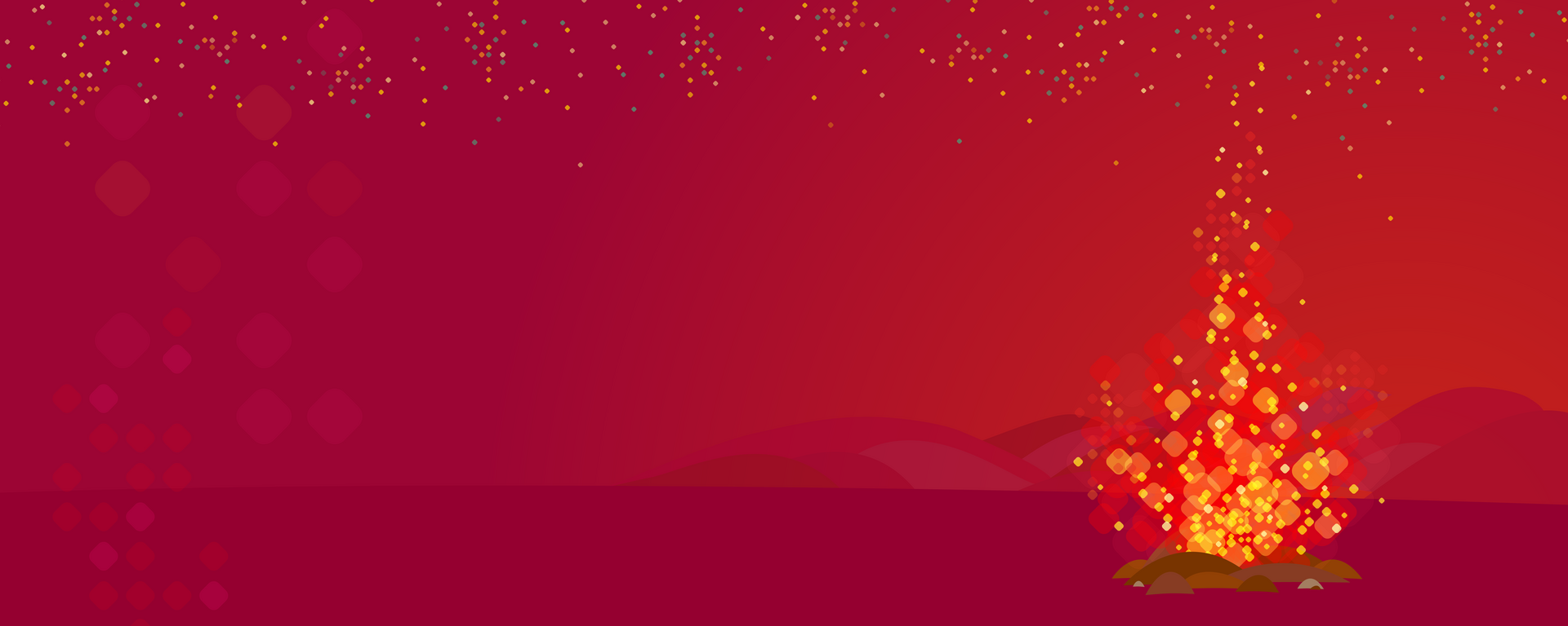 IRST hero with fire and stars