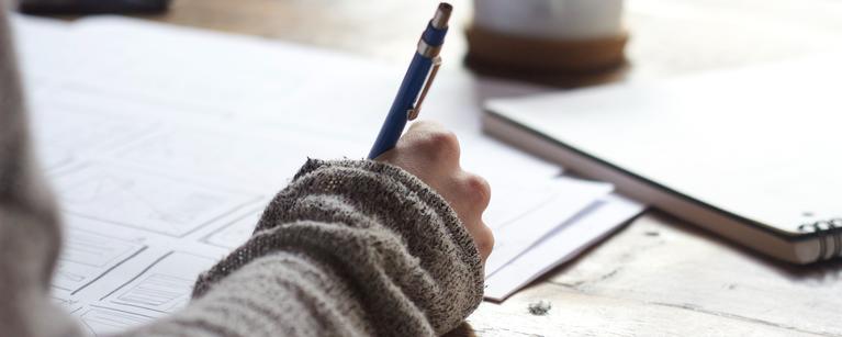 stock photo someone writing