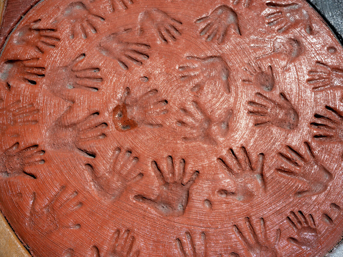 Healing Garden handprints at Alberta Children's Hospital
