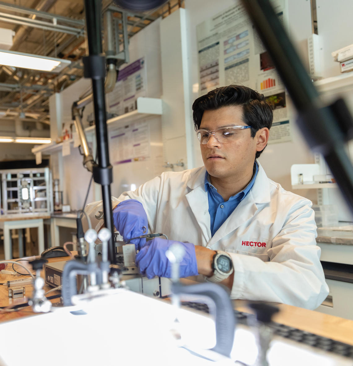 Researcher working