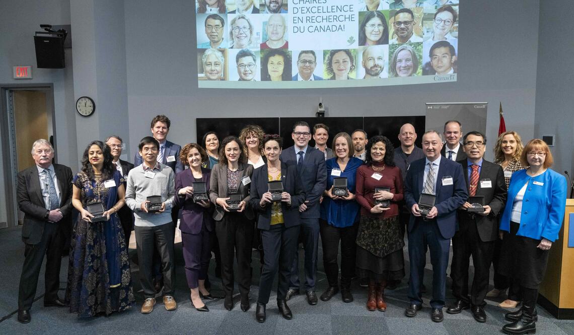 Canada Excellence Research Chairs announcement group photo Nov 16, 2023