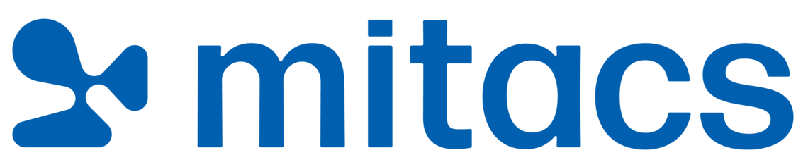 Mitacs logo in blue