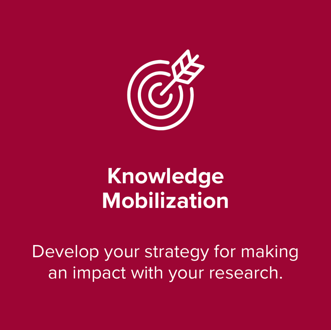 Knowledge  Mobilization:  Develop your strategy for making an impact with your research.