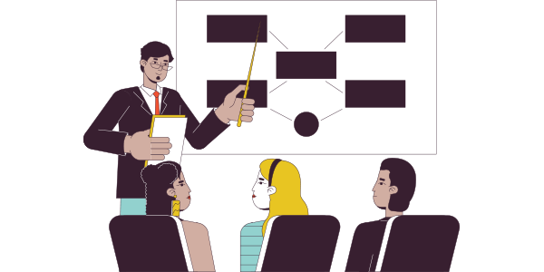 Students presenting their research