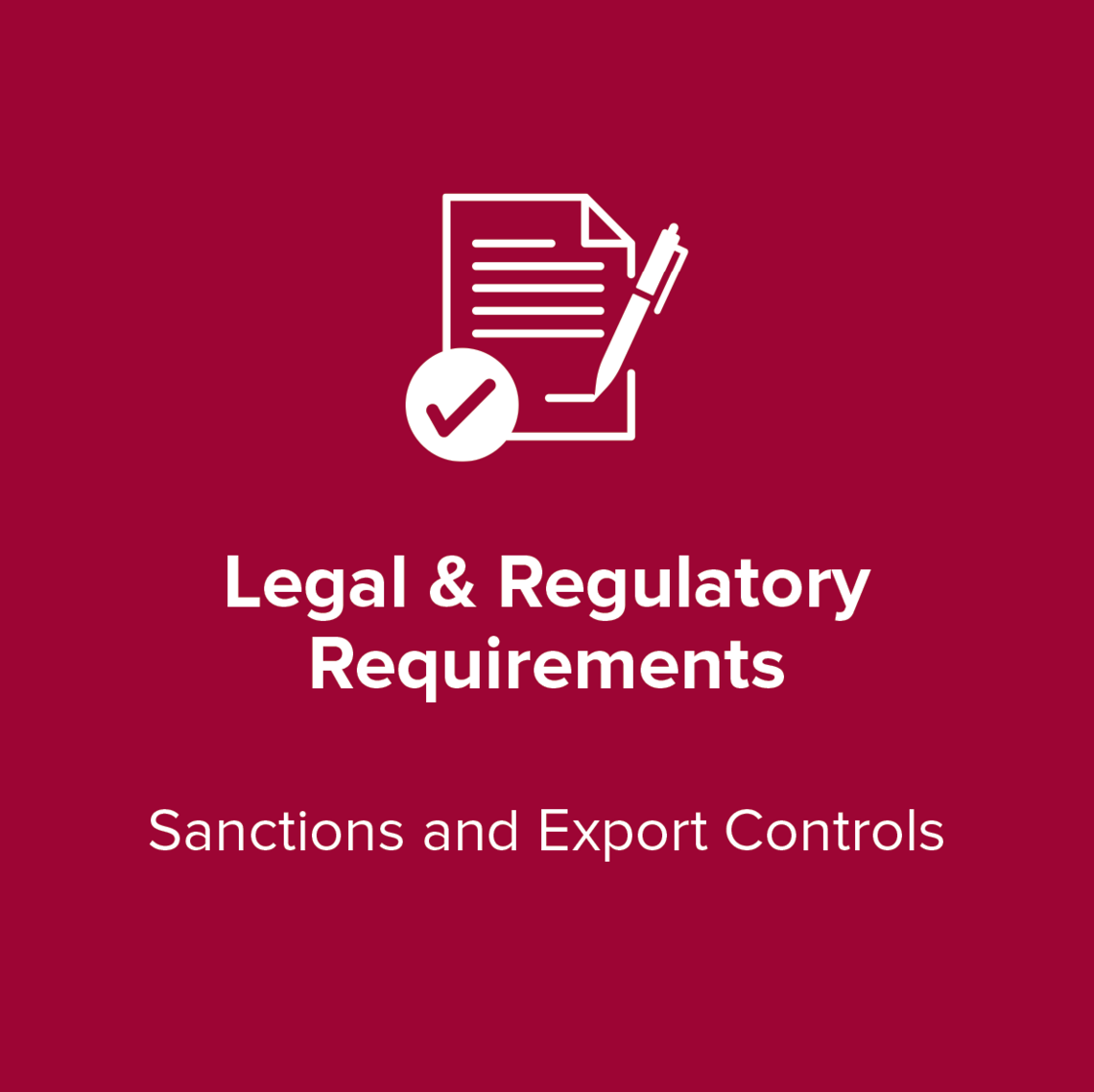 Legal and Regulatory Requirements