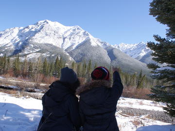 Students observe the landscape for clues about the local ecology.  