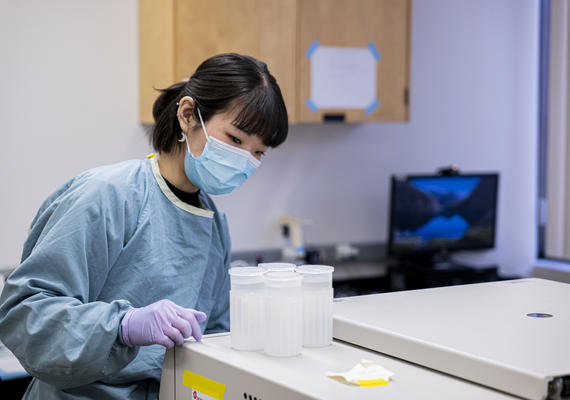 Researcher in lab