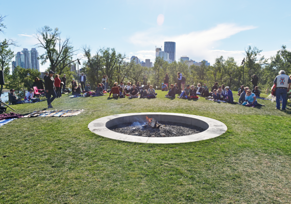 People around a campfire