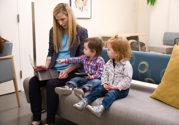 Children looking at tablet screen