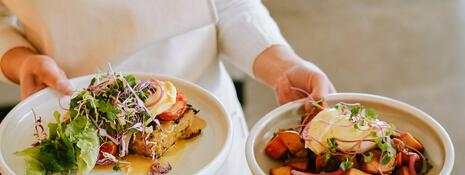 Chef displaying cuisine