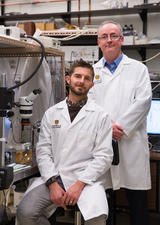 University of Calgary researchers Nick Jendzjowsky, left, first author on the study, and Richard Wilson describe the results of the study as 'immediate and dramatic.' Photos by Riley Brandt, University of Calgary