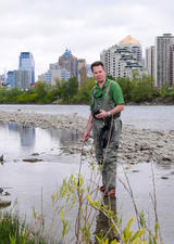 Leland Jackson Taking water samples