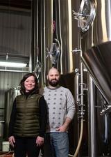 Project members in the brewery