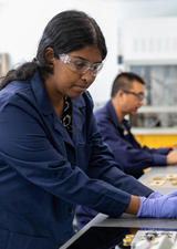 Researcher working in a lab