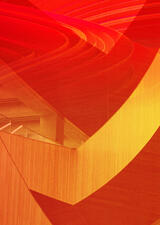 Abstract design in red and gold