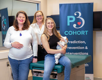 Researcher with patients