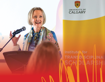 woman standing at a podium